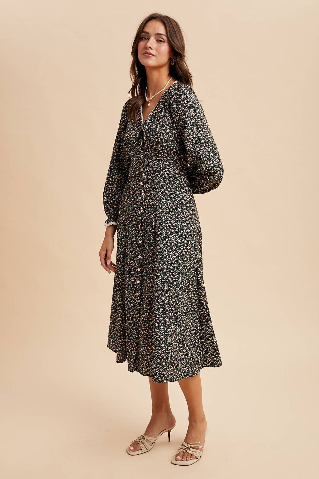 FLORAL BUTTON DOWN MAXI DRESS