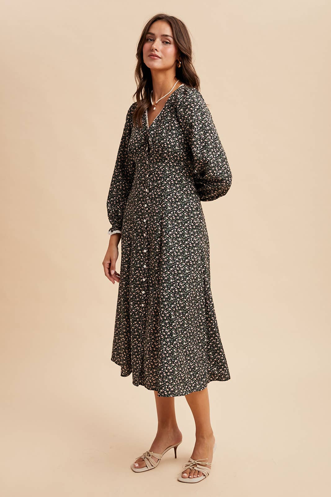 FLORAL BUTTON DOWN MAXI DRESS