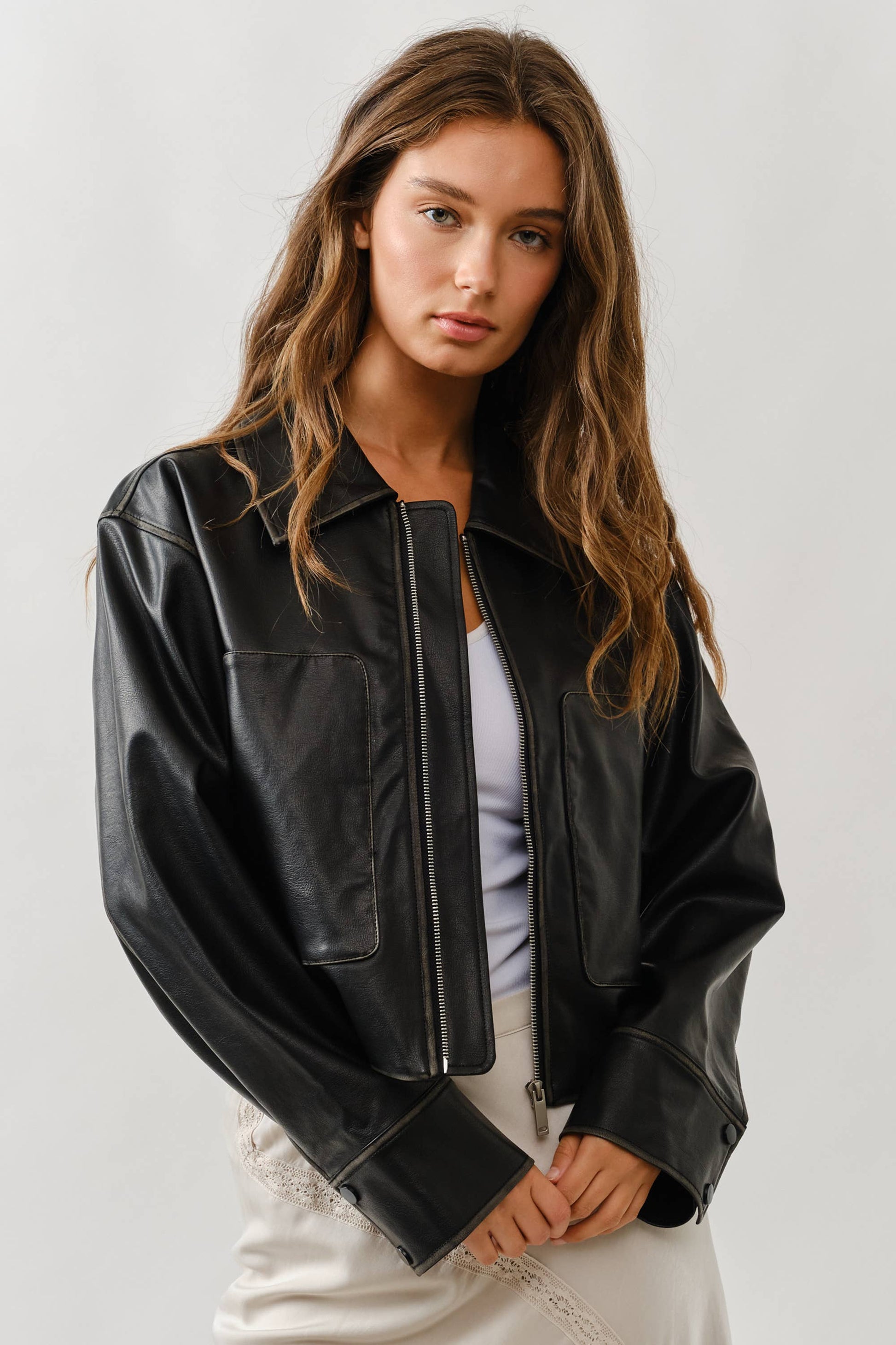 MAJ3310 VINTAGE WASHED LEATHER JACKET
