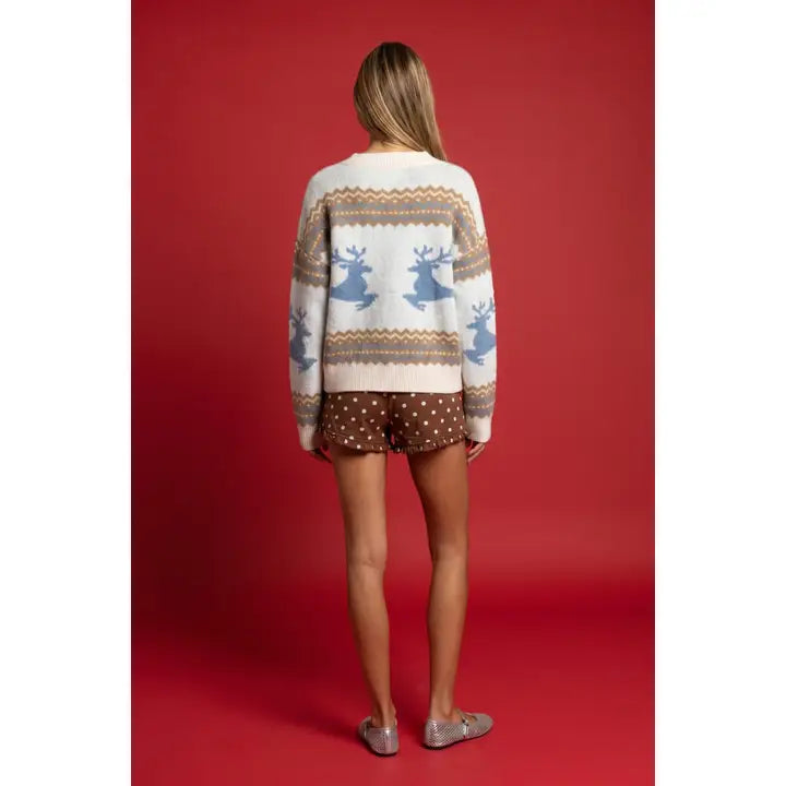 Nordic Motif Button Up Cardigan