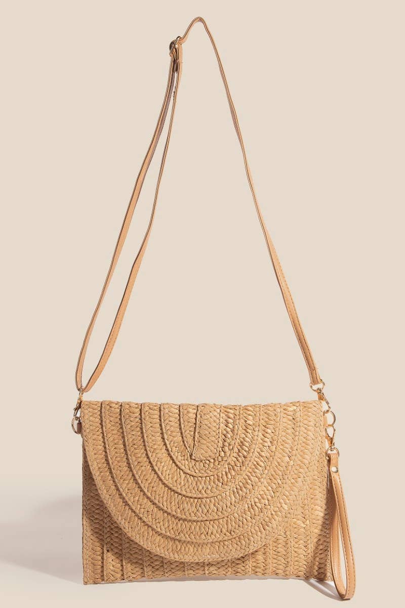Layered Paper Braided Envelope Clutch Bag