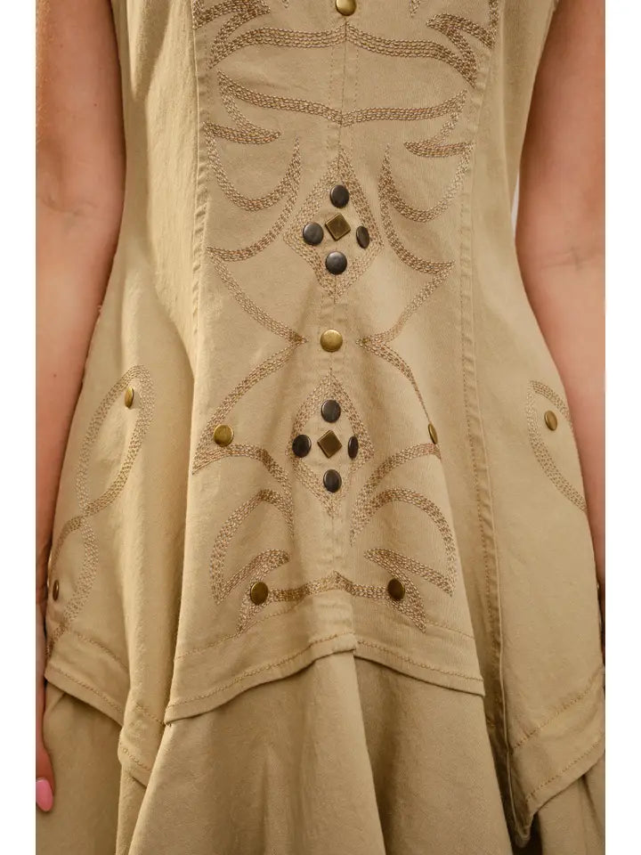 Western Stitch Sleeveless Flare Denim Dress