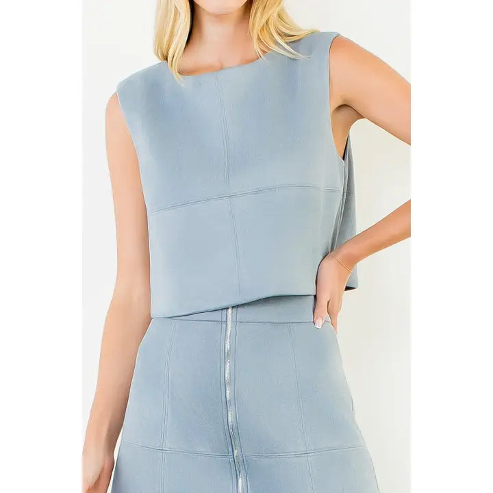 Suede Sleeveless Top