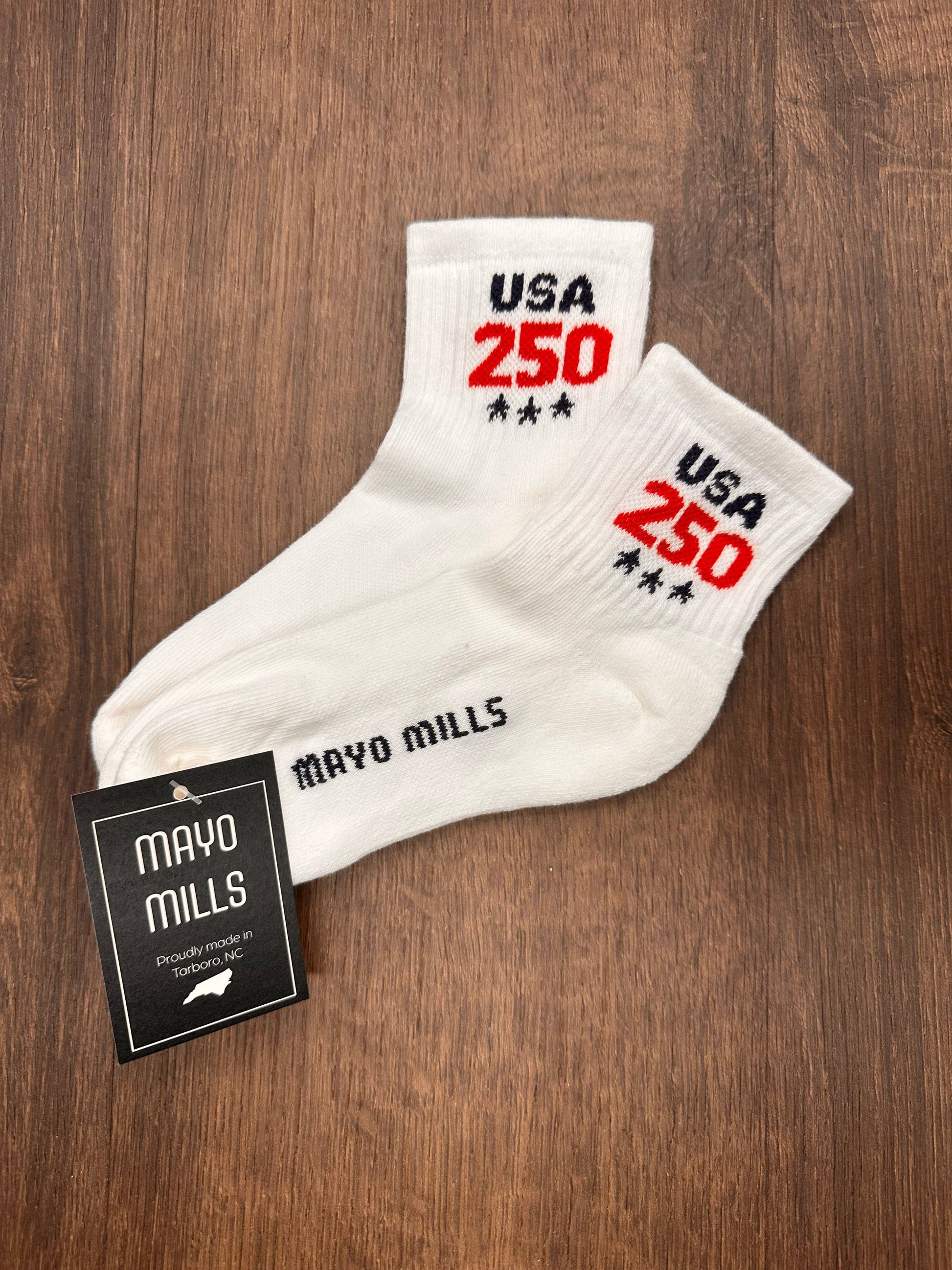USA 250 Quarter Crew Socks