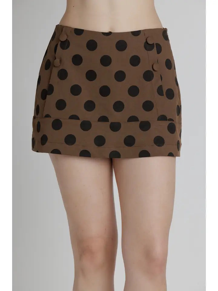 Polka Dot Twill Skort