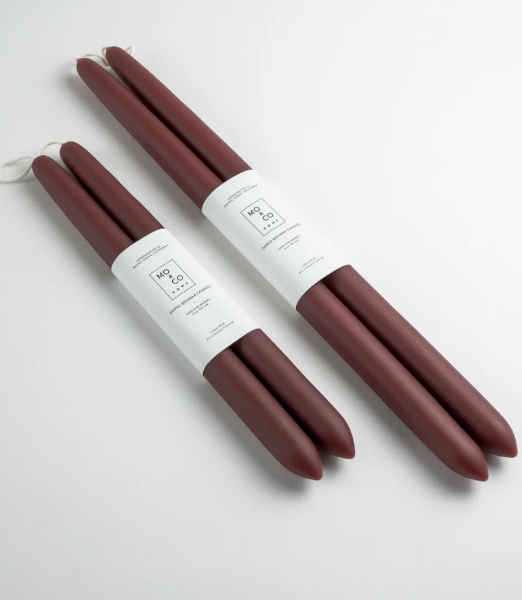 100% Beeswax Dipped Taper Candles | All Natural, Handmade