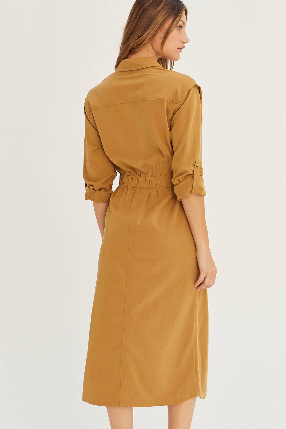 CD8031 - Kayla Button Up Utility Midi Dress