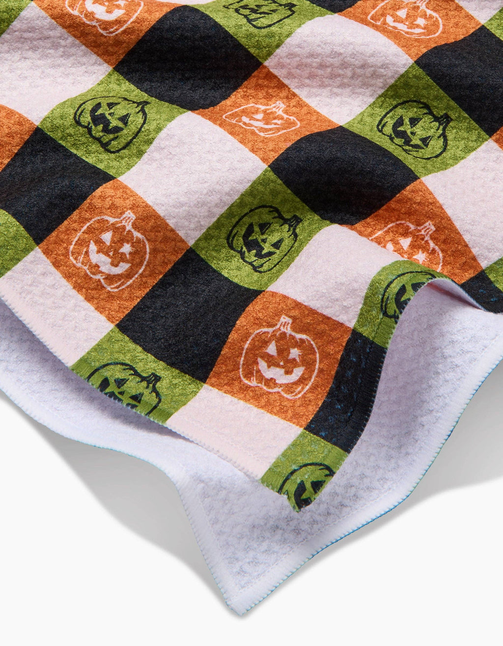Jack-o-Lantern Checker Tea Towel