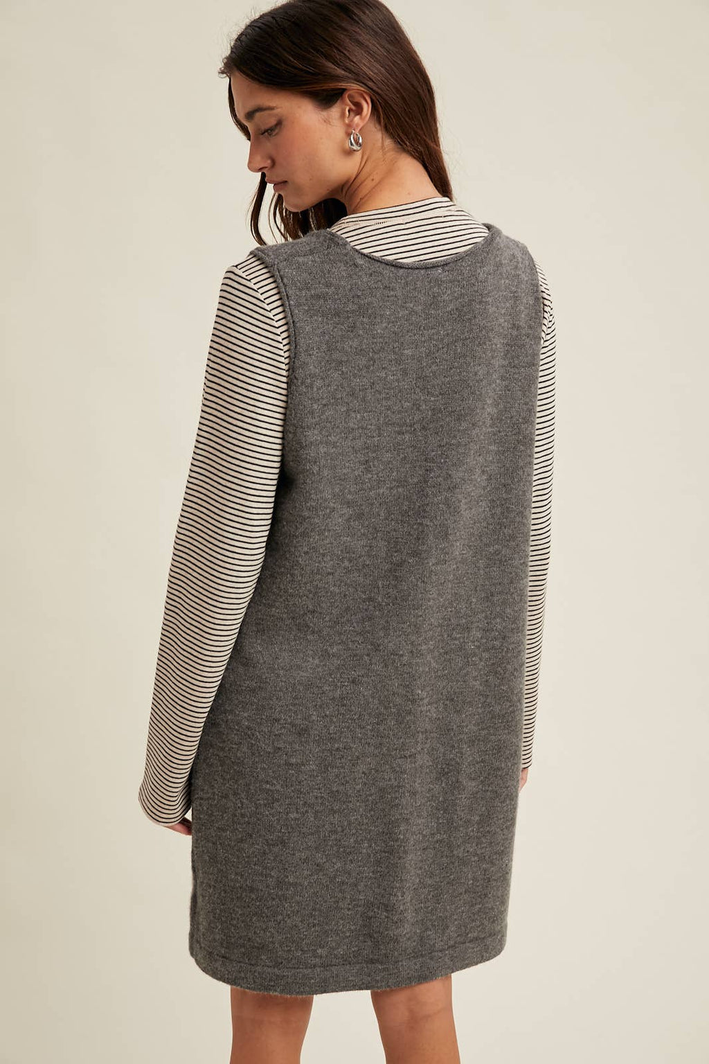 BRUSHED KNIT SWEATER MINI DRESS