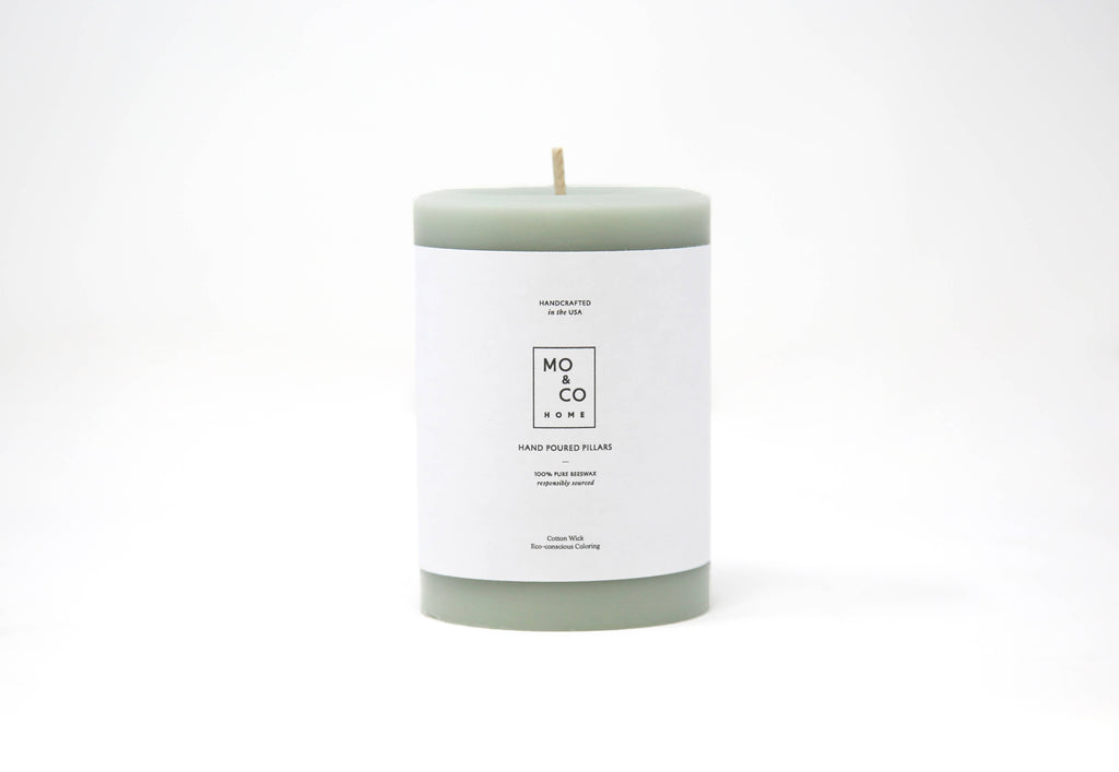 Eucalyptus | 100% Beeswax Pillar Candle | All Natural, Handmade