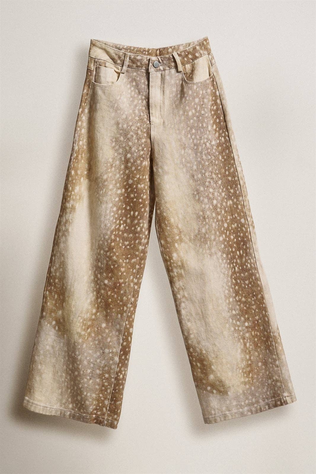 Deer Spot Wide Leg Twill Pants