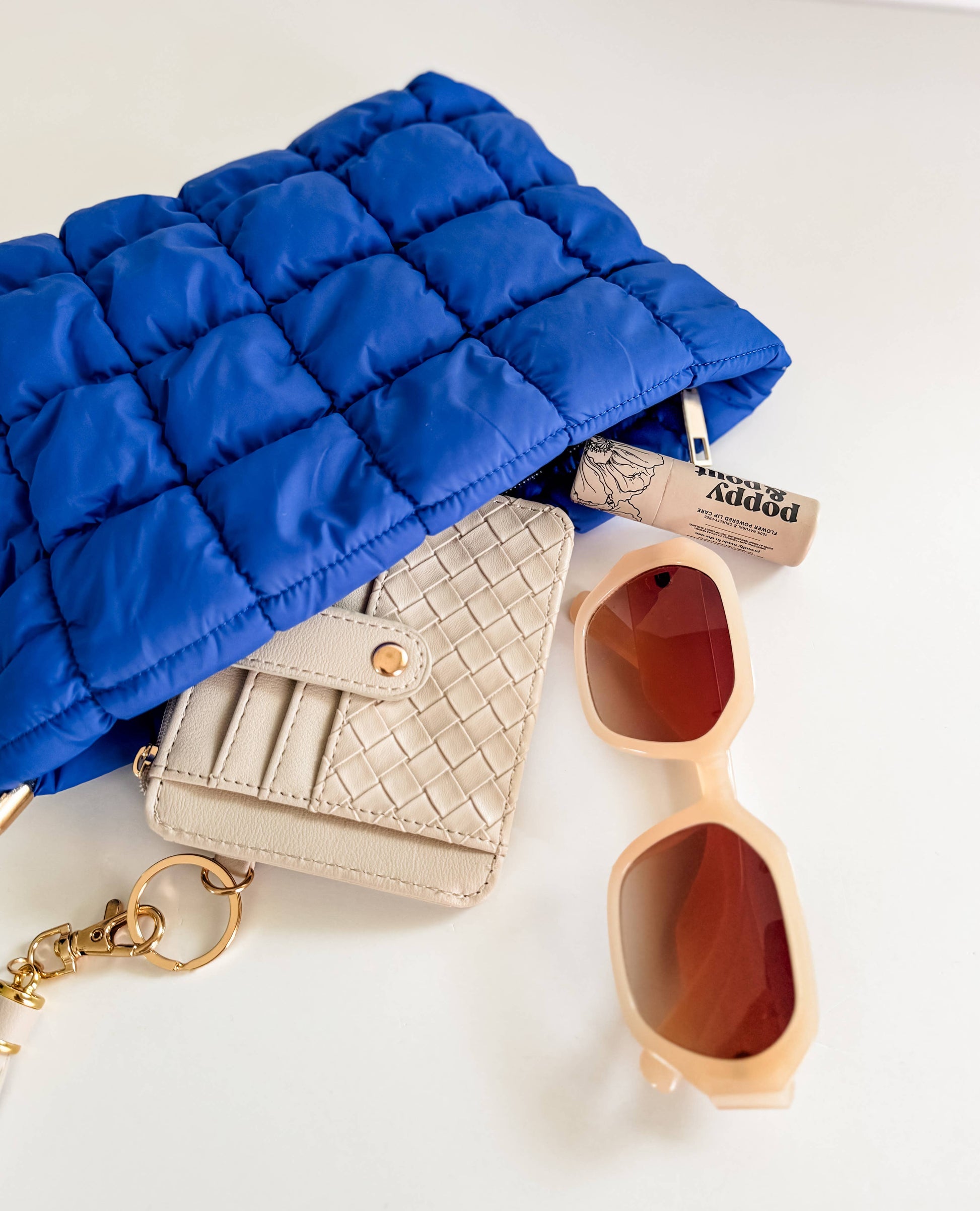 Quilted Puffer Makeup Bag Cosmetic Travel Pouch