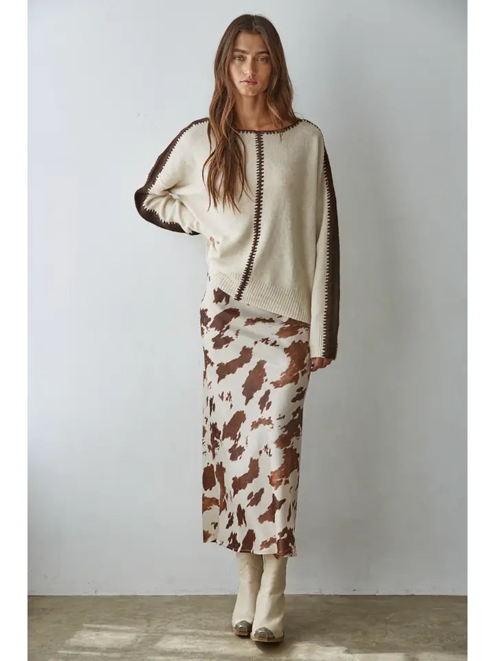 Western Chic Satin Skirt