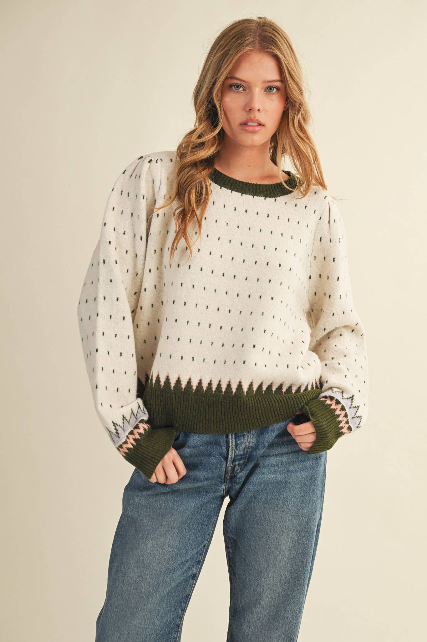 GEOMETRIC KNIT SWEATER