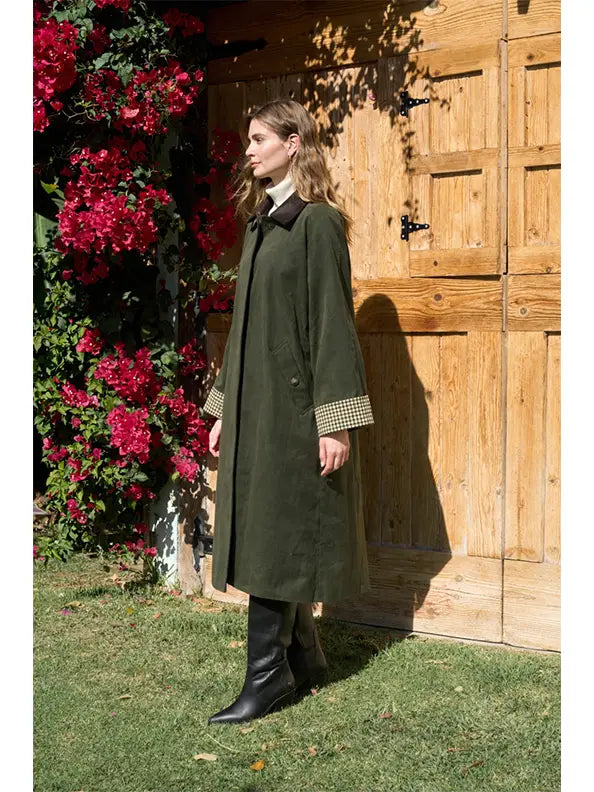 Contrast Plaid Car Coat