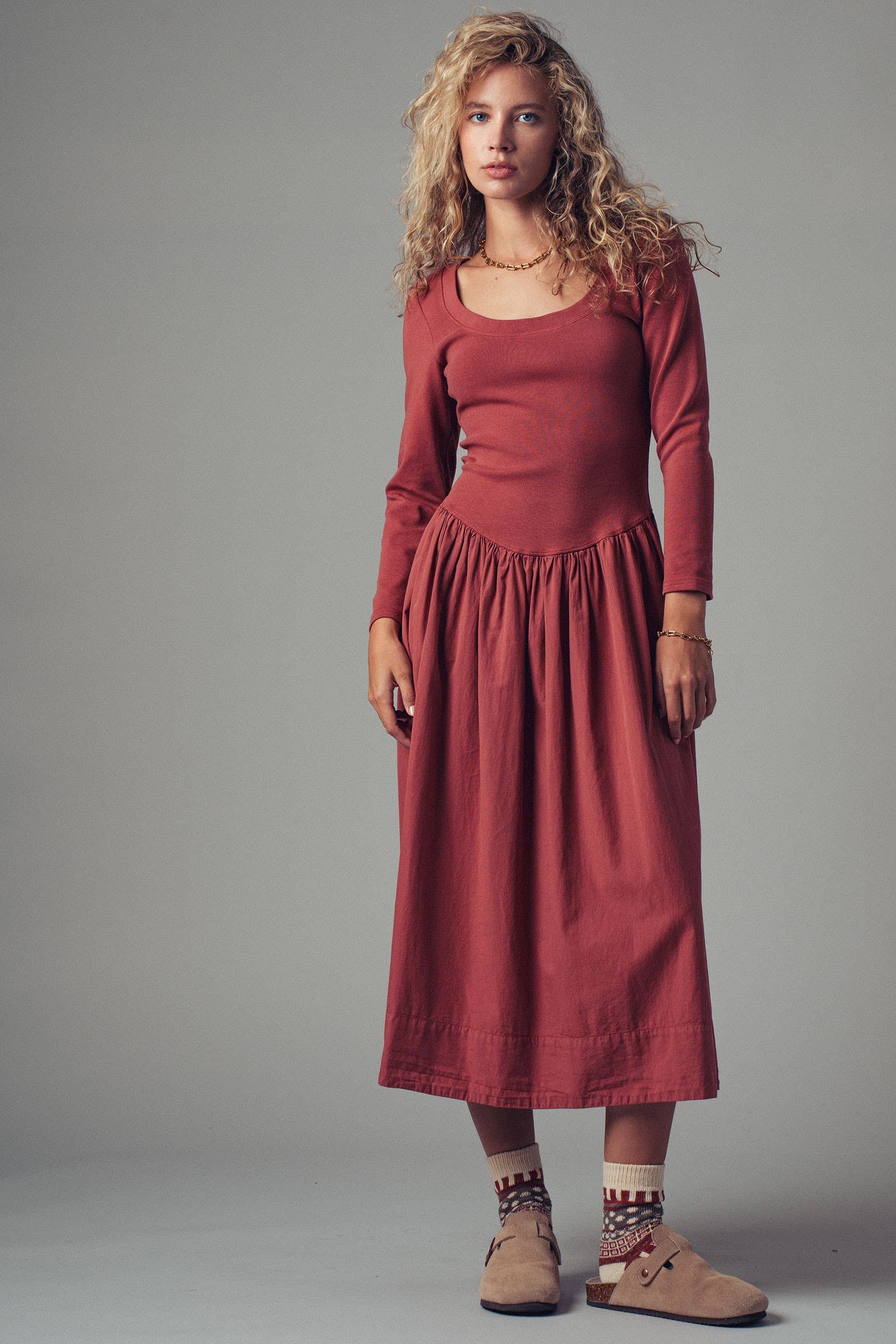 gathered midi dress COS Women's Tiered Gathered Midi Dress in Black | Cotton