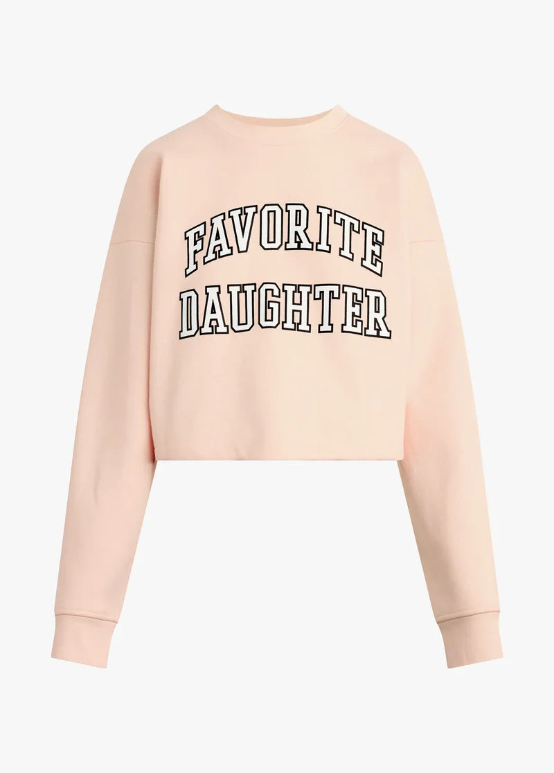 THE CROPPED COLLEGIATE SWEATSHIRT-PALE PINK