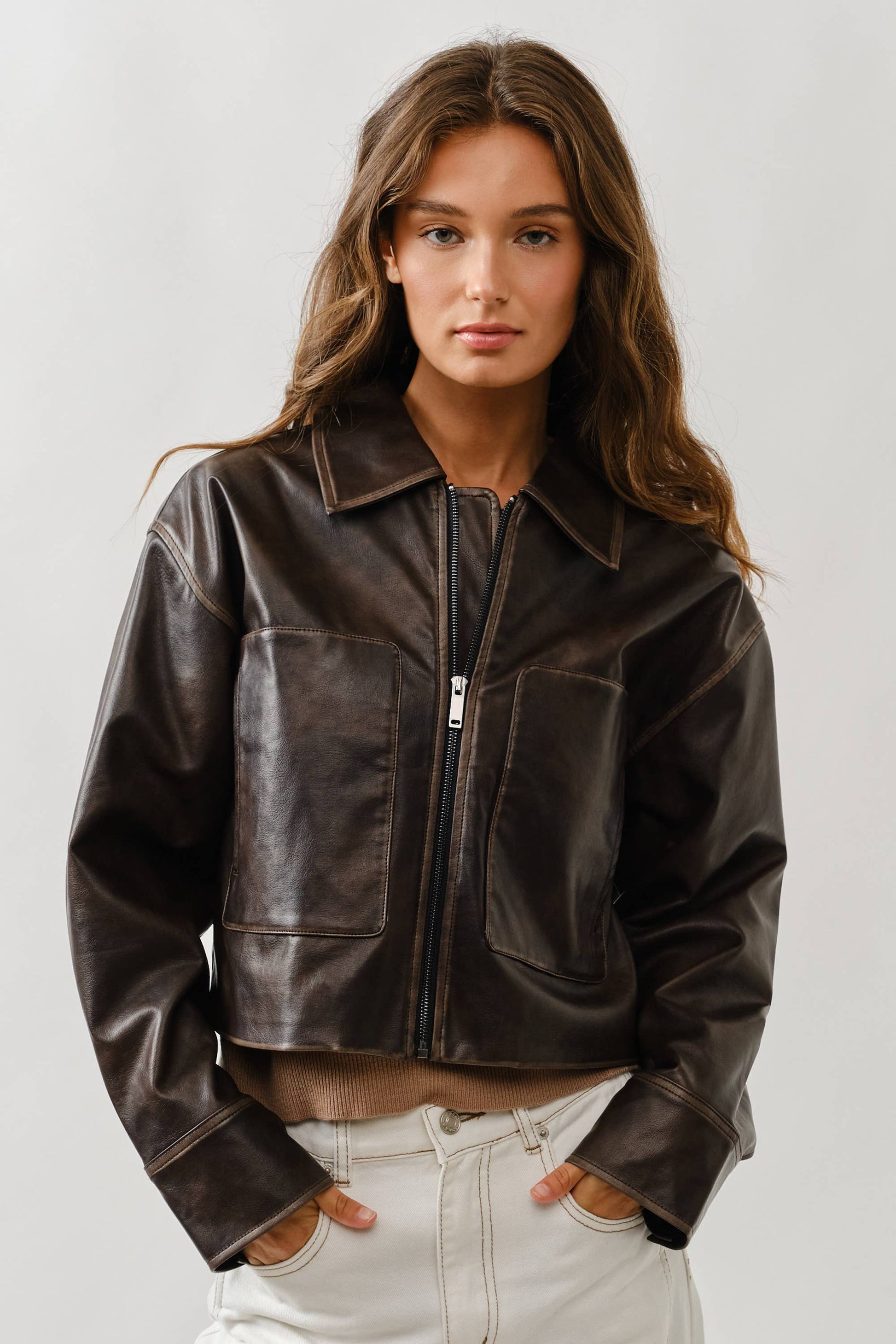 MAJ3310 VINTAGE WASHED LEATHER JACKET