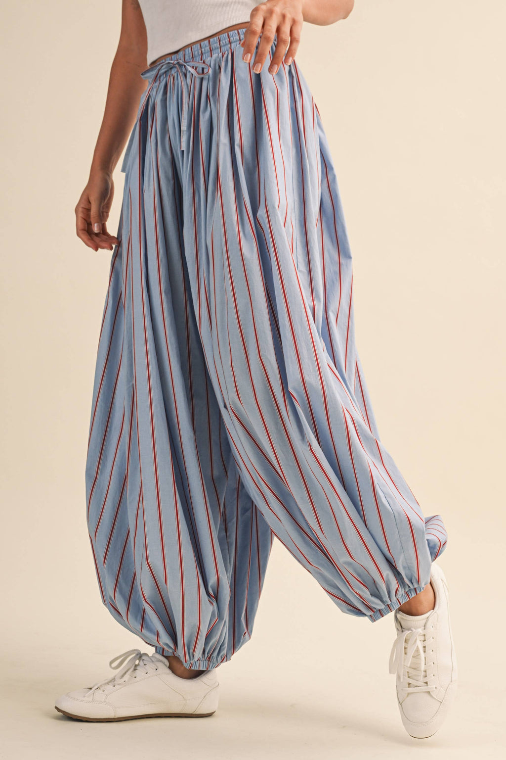 STRIPED BALLOON PANTS