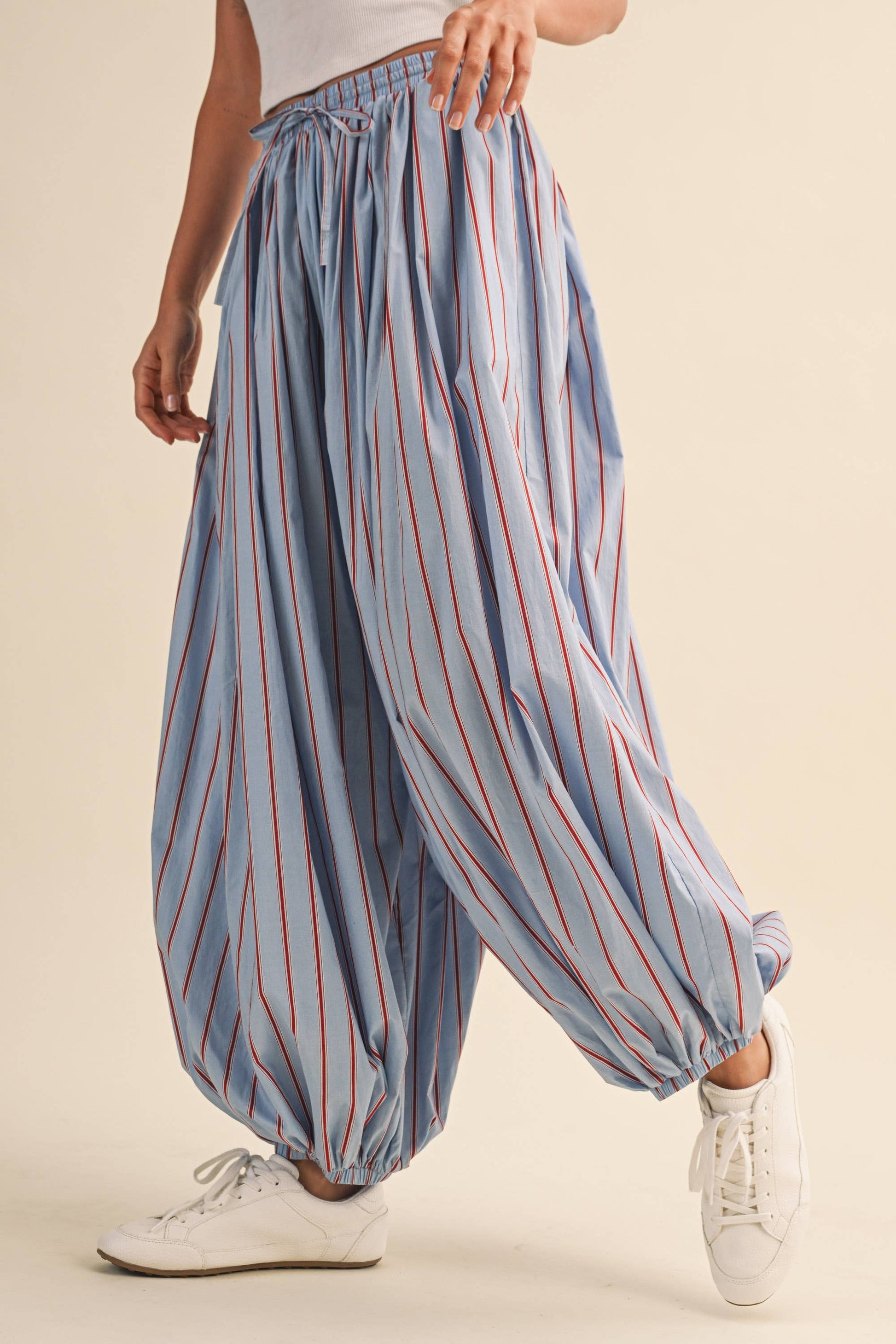 STRIPED BALLOON PANTS