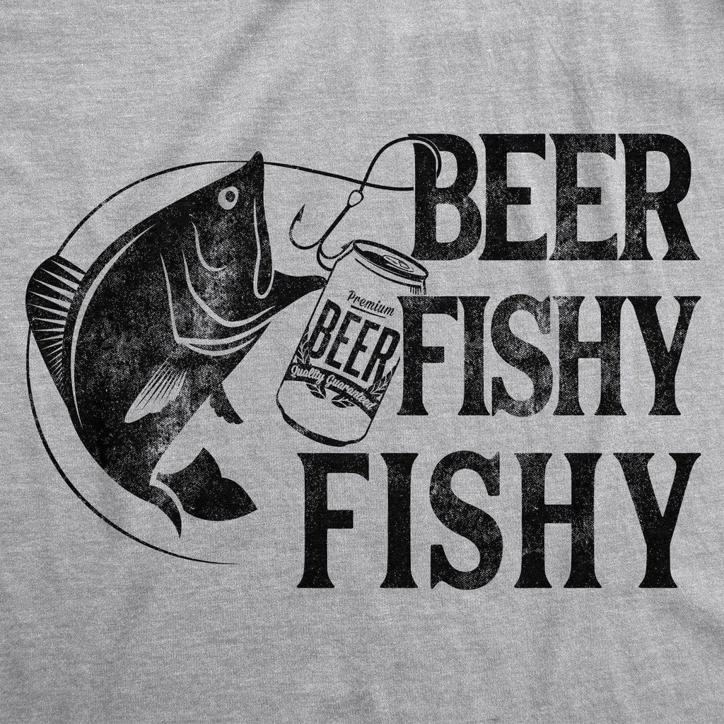 Beer Fishy Fishy Funny Graphic T-shirt Mens Fishing Tee