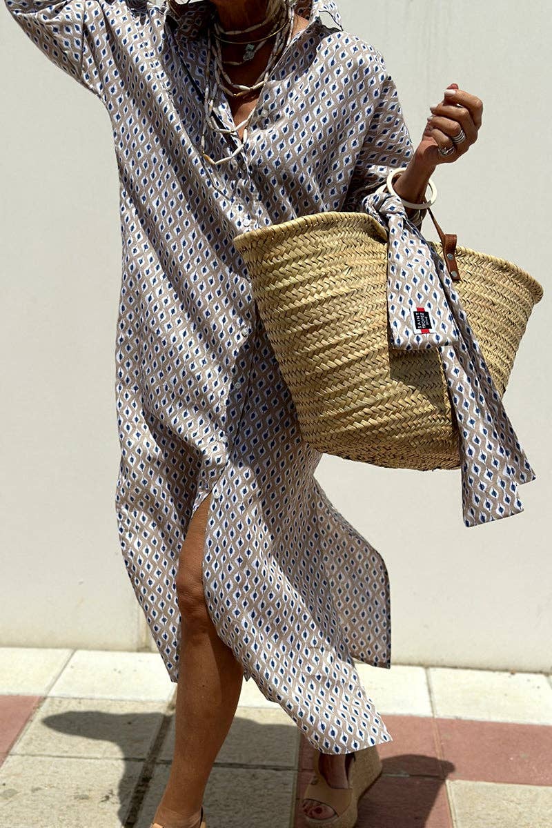 Striped Belted Shirt Dress