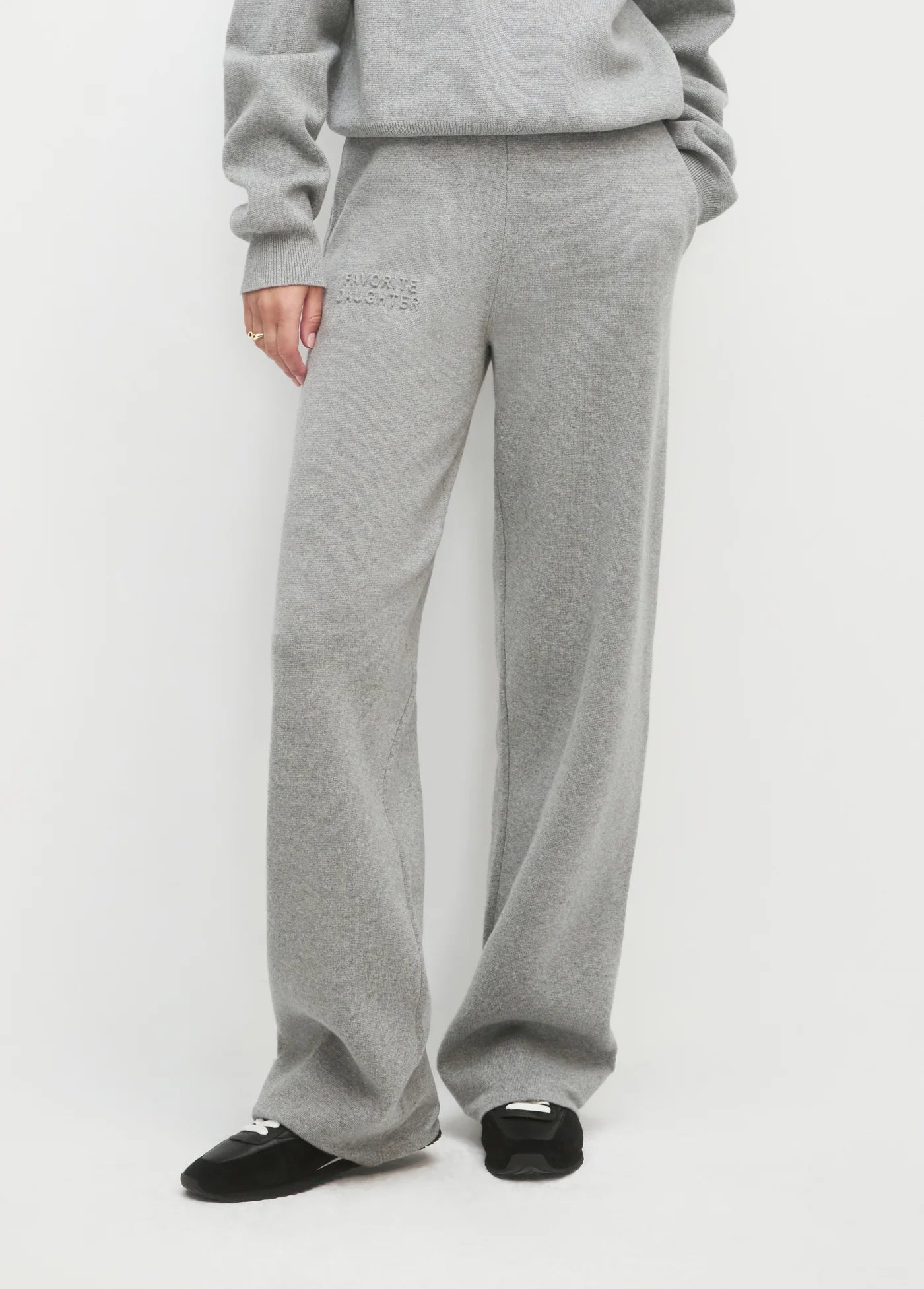 Light heather grey favorite daughter wide leg sweatpants Favorite Daughter