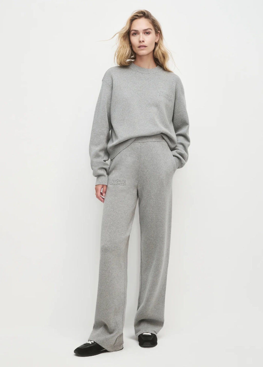 Light heather grey favorite daughter wide leg sweatpants Favorite Daughter