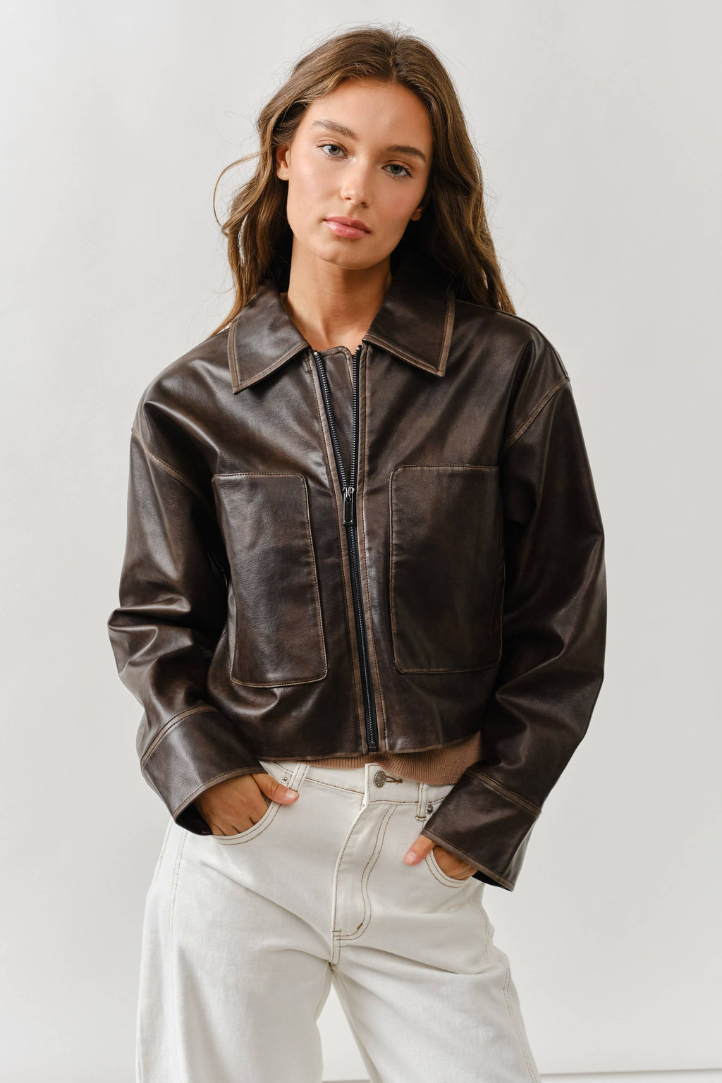 MAJ3310 VINTAGE WASHED LEATHER JACKET