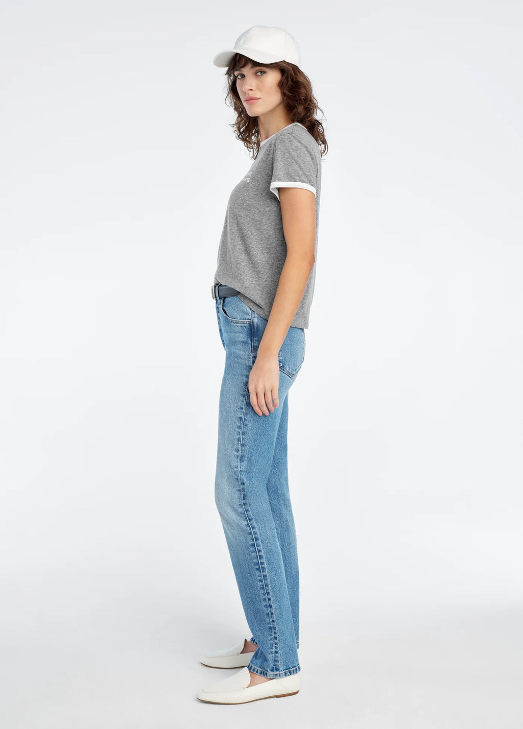 Favorite Daughter The Collegiate Chest Logo Ringer Tee - Women’s Vintage Graphic T-Shirt