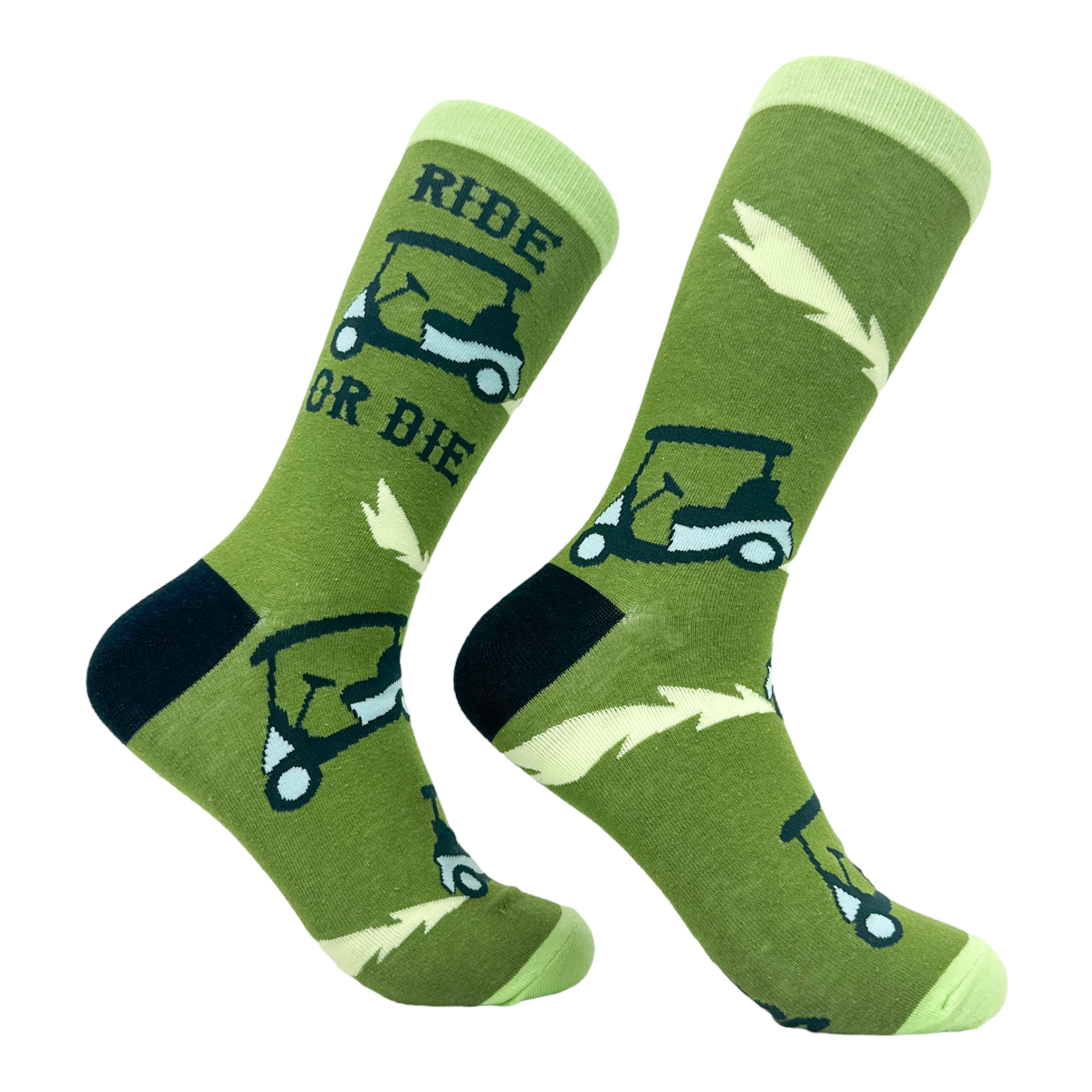 Men's Ride Or Die Socks Funny Golf Cart Golfing Lovers