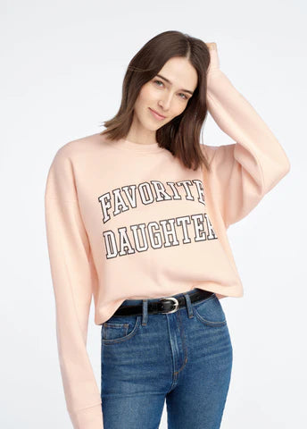 THE CROPPED COLLEGIATE SWEATSHIRT-PALE PINK