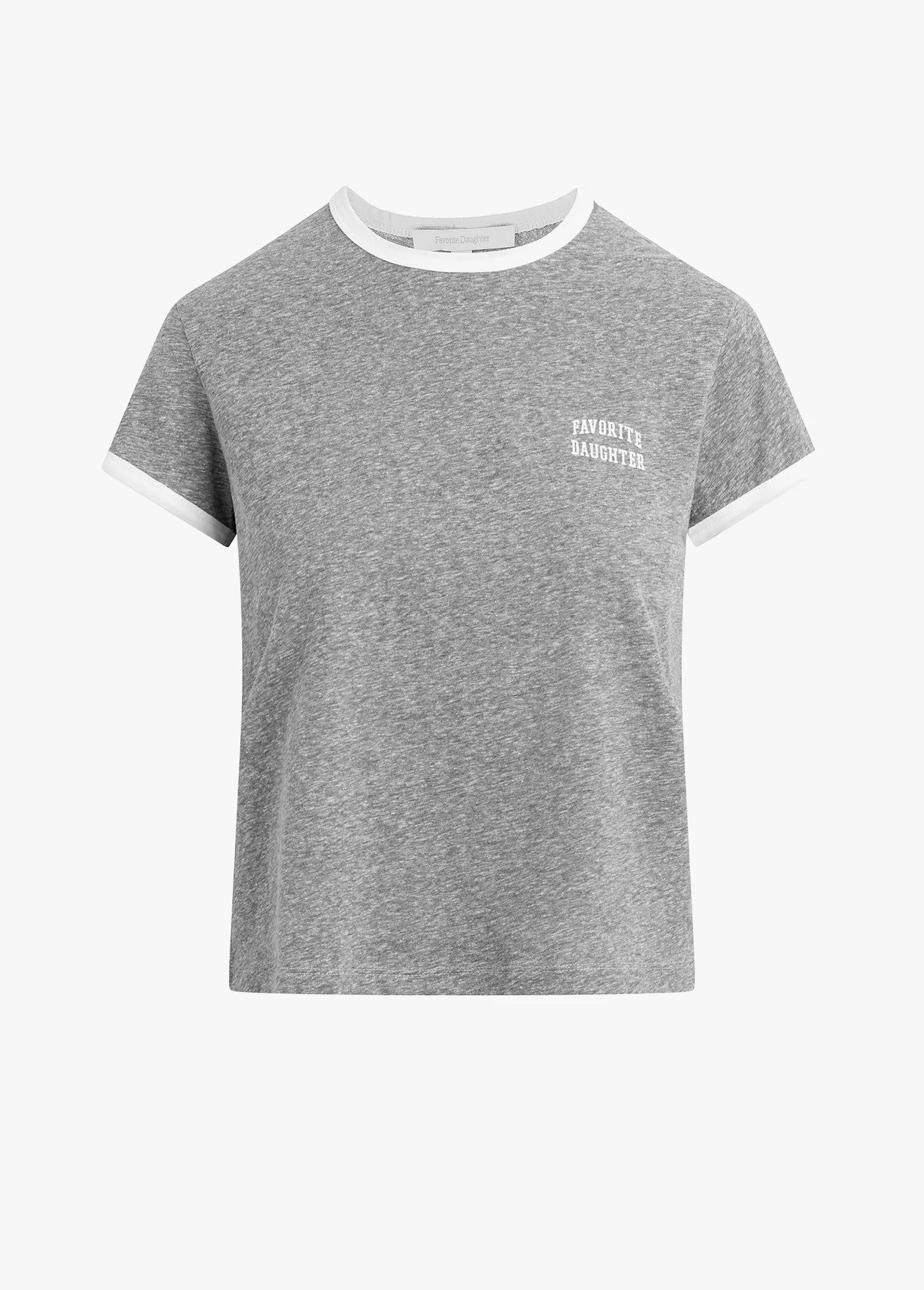 Favorite Daughter The Collegiate Chest Logo Ringer Tee - Women’s Vintage Graphic T-Shirt