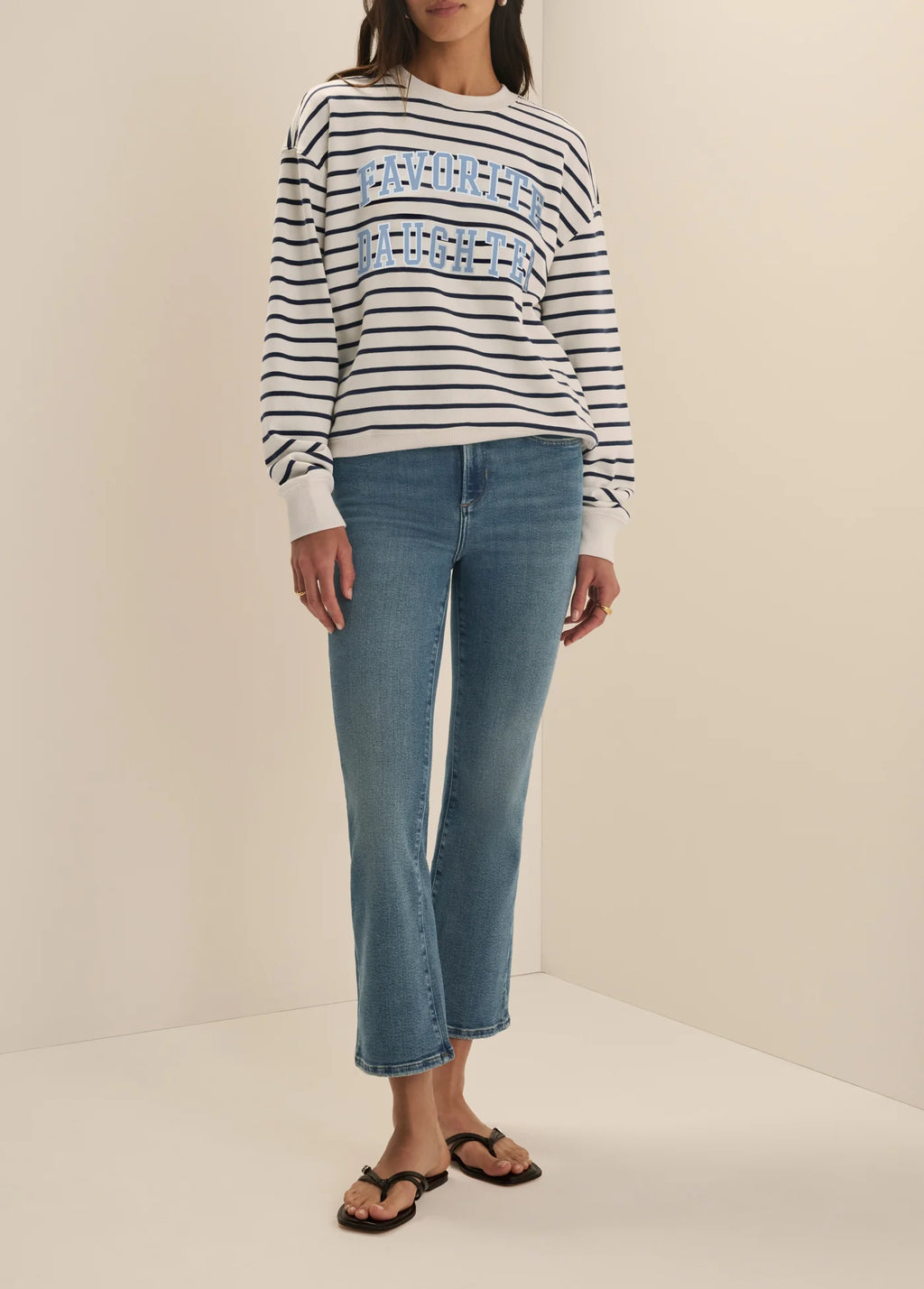 Favorite Daughter The Collegiate Stripe Sweatshirt