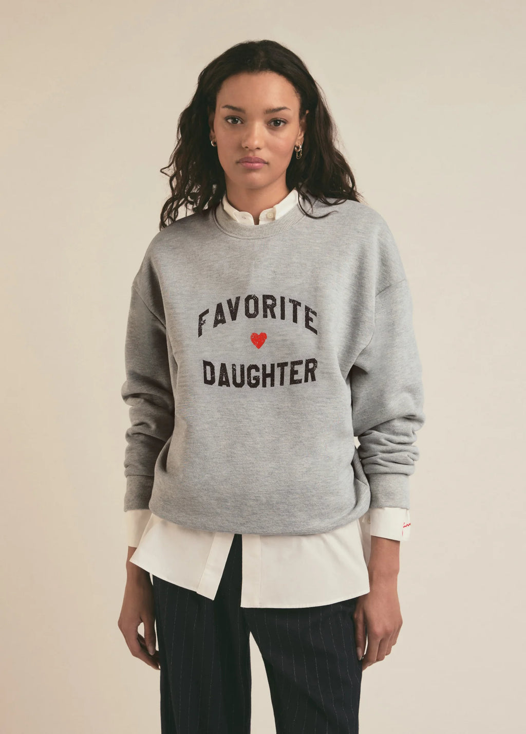 FAVORITE DAUGHTER HEART LOGO SWEATSHIRT