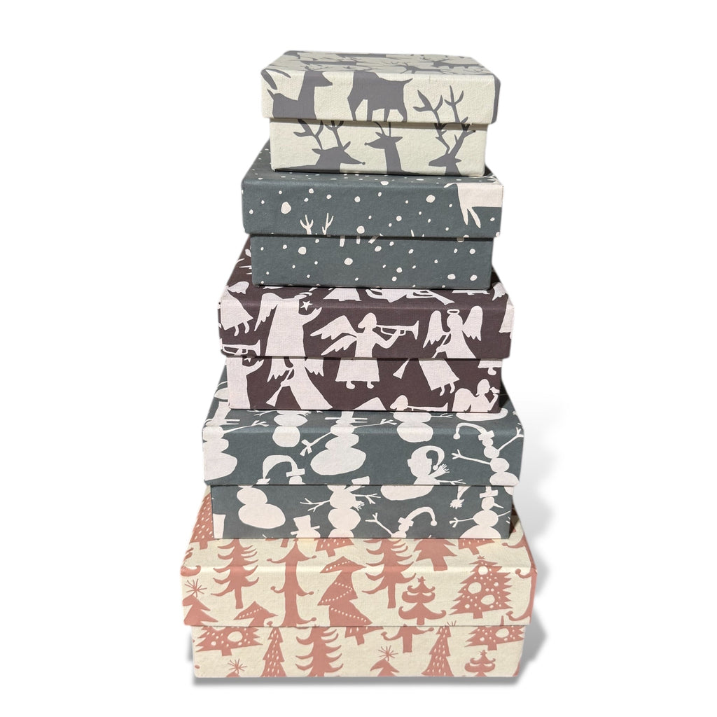 Handmade Holiday Square Gift Boxes | 5 Sizes