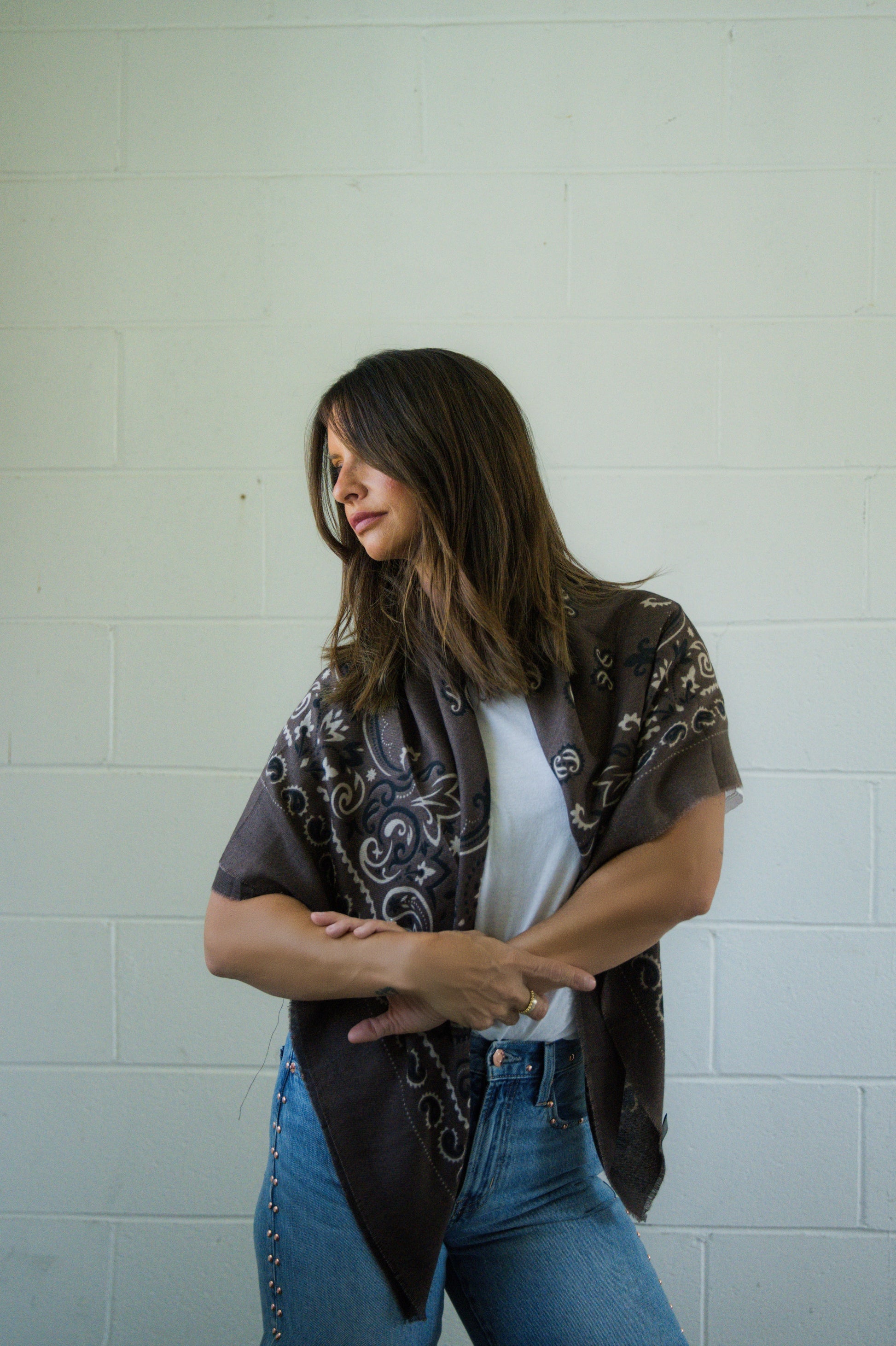 Bandana Print Square Scarf
