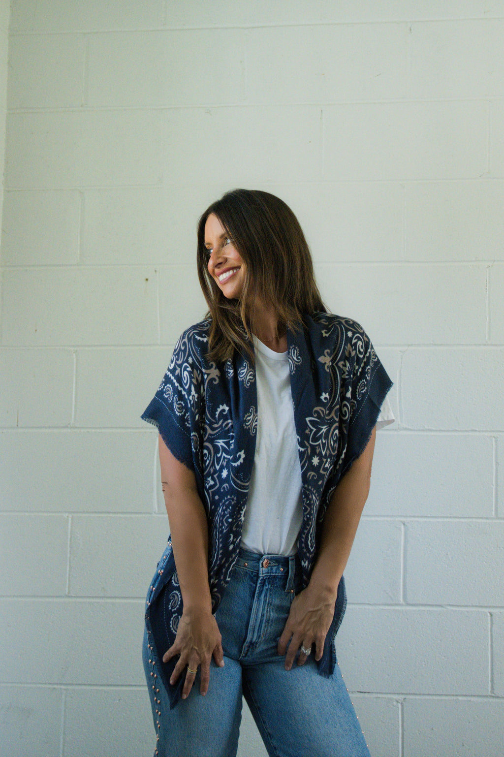 Bandana Print Square Scarf