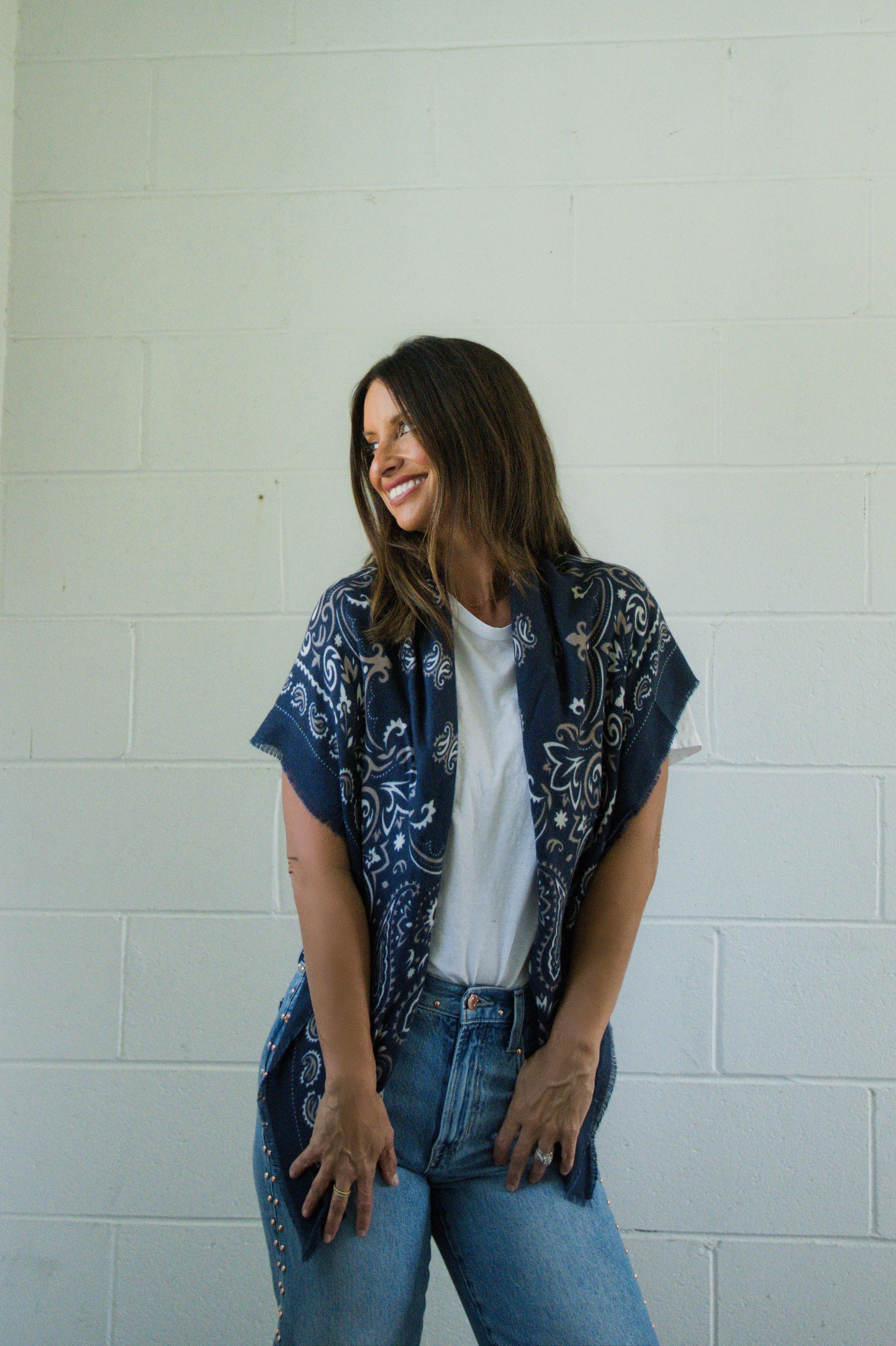 Bandana Print Square Scarf