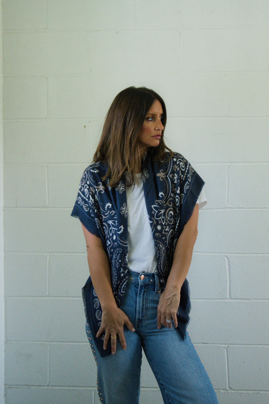 Bandana Print Square Scarf