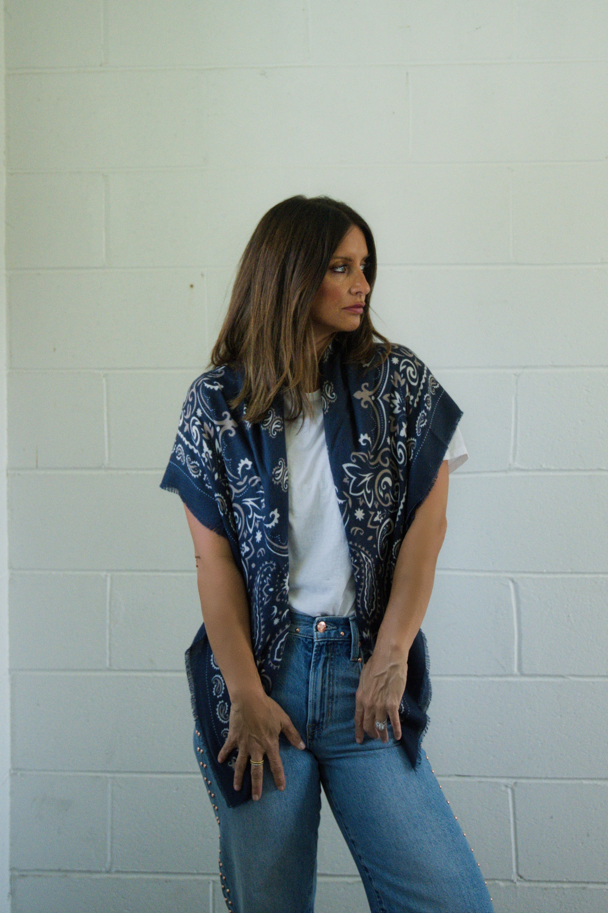 Bandana Print Square Scarf
