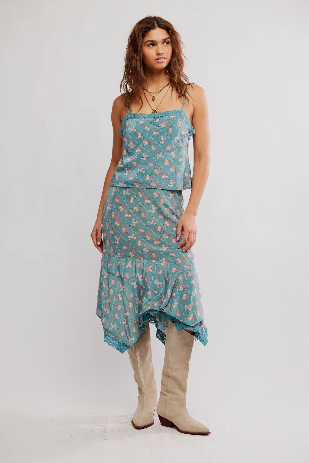 FREE PEOPLE BALI MARGOT TOP in MINERAL BLUE COMBO