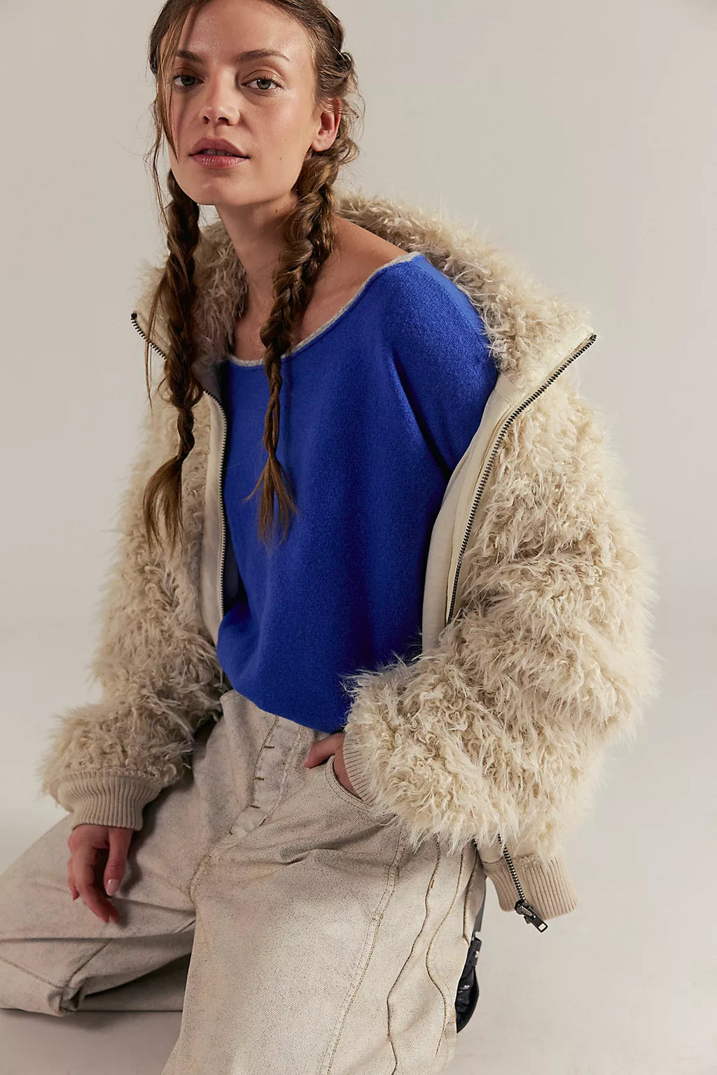 SEE ME SOFTSPUN PULLOVER in SAPPHIRE