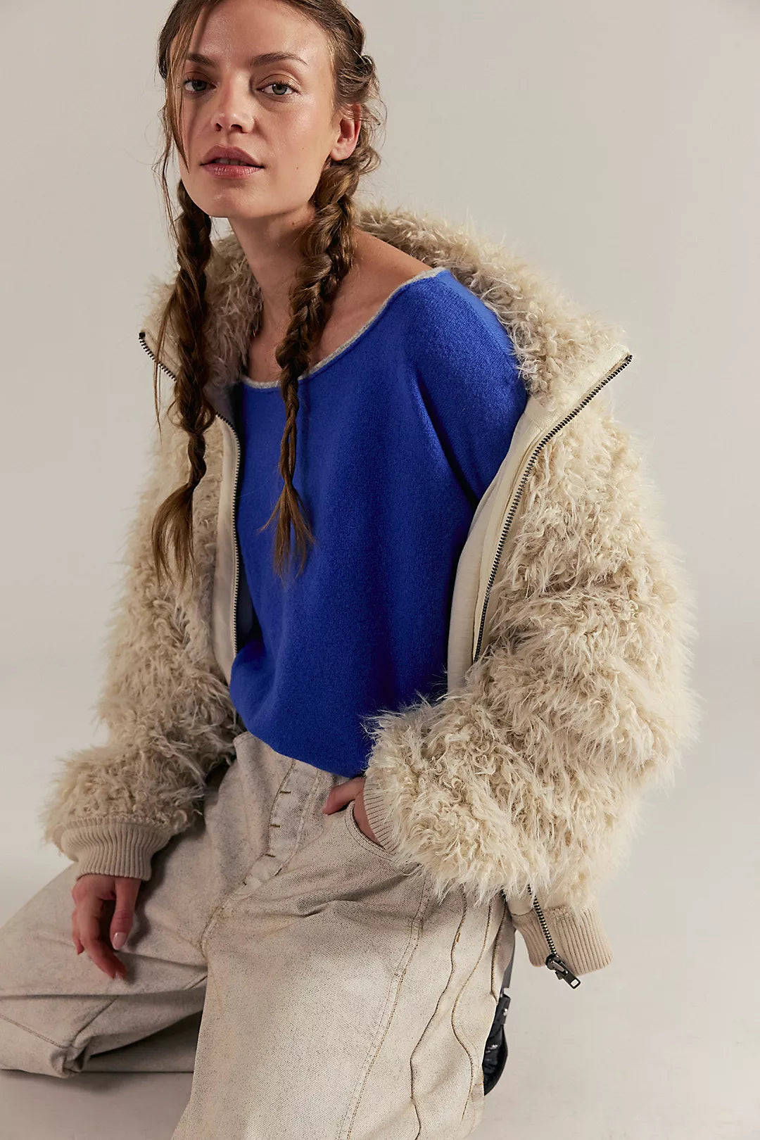 SEE ME SOFTSPUN PULLOVER in SAPPHIRE