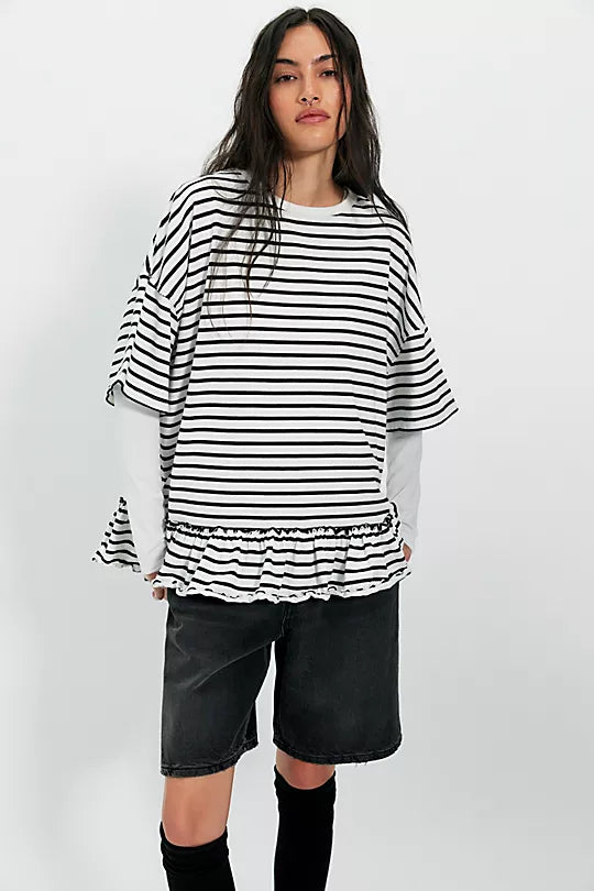 THE MOST STRIPED TEE-BLACK AND WHITE