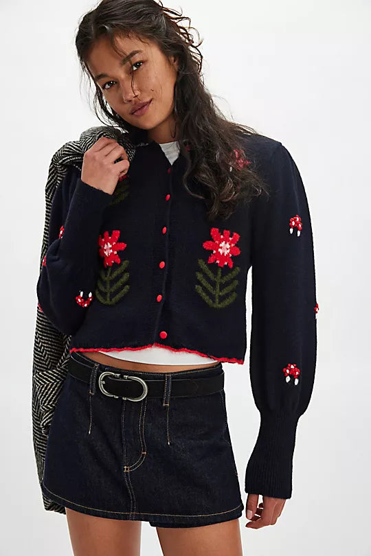 NONNA SWEATER IN MIDNIGHT BLOOM COMBO