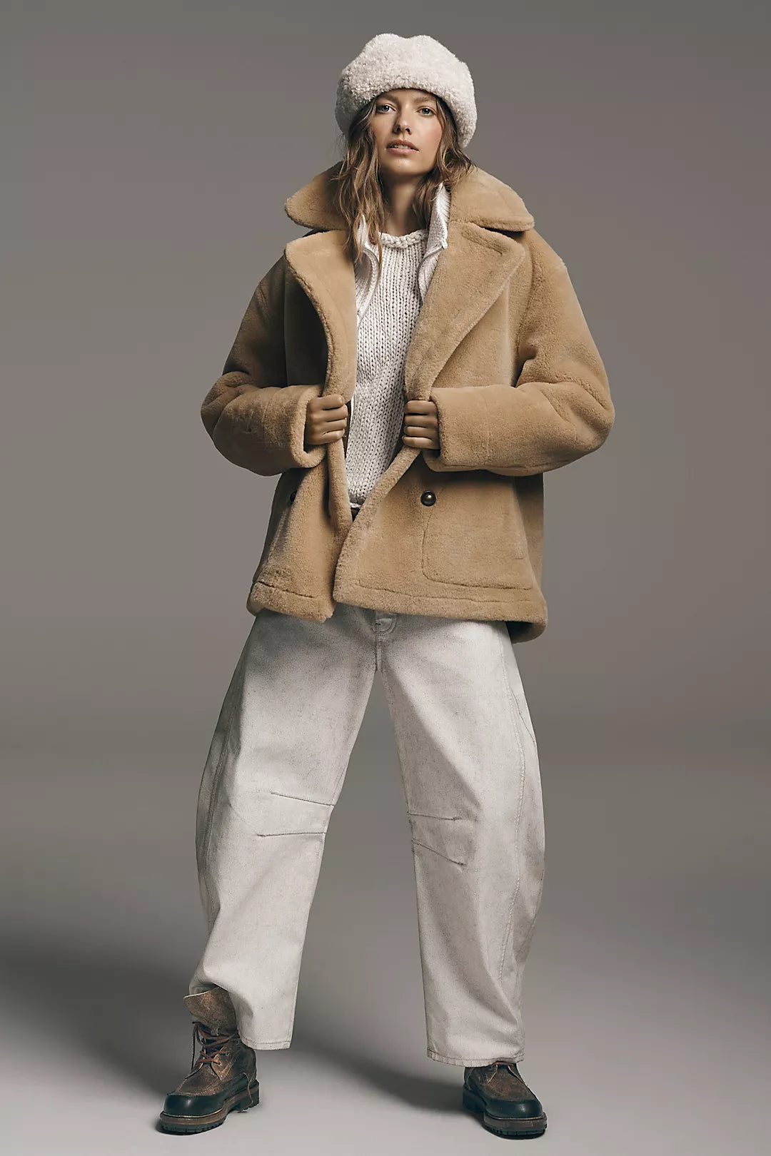 MARI REVERSIBLE in TAN CREAM COMBO FREE PEOPLE