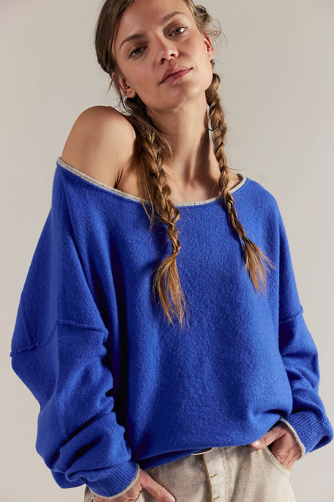 SEE ME SOFTSPUN PULLOVER in SAPPHIRE