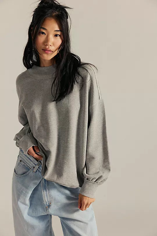 PALM SPRINGS PULLOVER IN HEATHER GREY