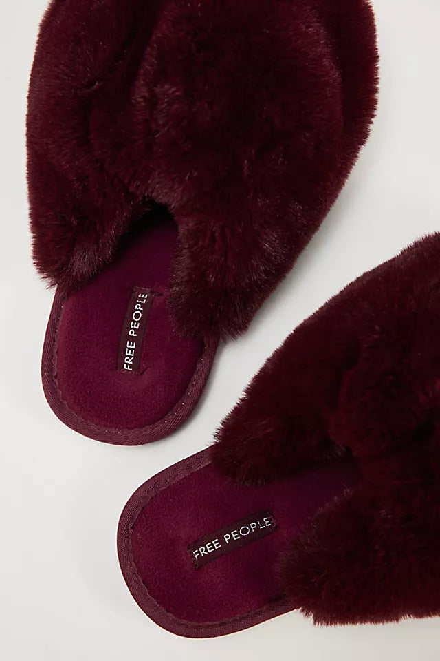 SNOWBALL SLIPPER - TAUPE/CABERNET